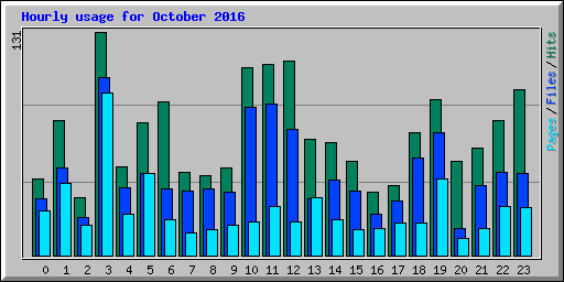 Hourly usage for October 2016