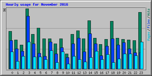 Hourly usage for November 2016