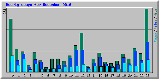 Hourly usage for December 2016