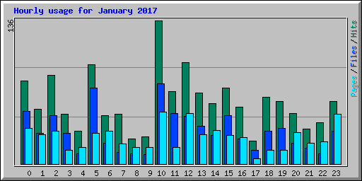 Hourly usage for January 2017