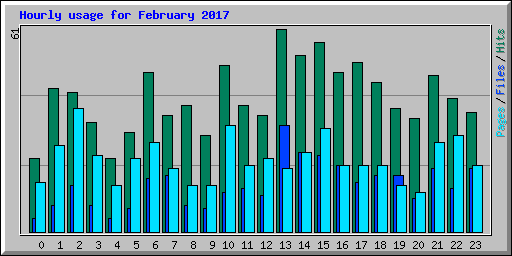 Hourly usage for February 2017